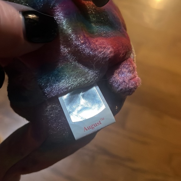 2001 RETIRED TY BEANIE BABY~AUGUST THE PERIDOT HAPPY BIRTHDAY TEDDY BEAR 8"~NEW - Picture 7 of 12